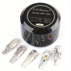 Nail Art Glue Stick Rhinestones Acrylic Glitter No Wipe Top Coat Gel