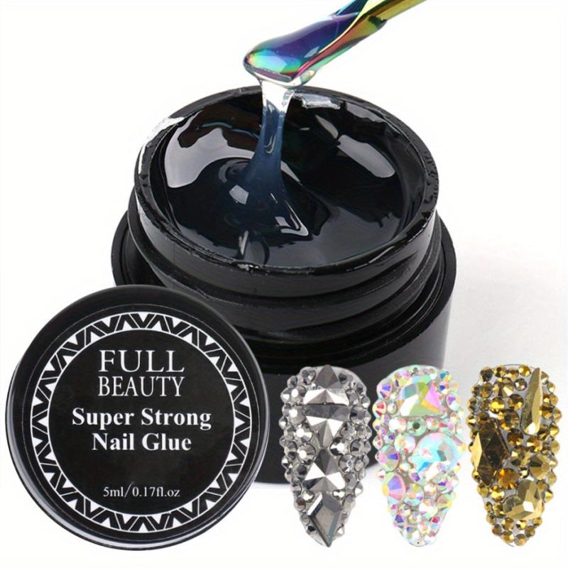 Nail Art Glue Stick Rhinestones Acrylic Glitter No Wipe Top Coat Gel