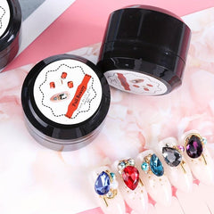 Nail Art Glue Stick Rhinestones Acrylic Glitter No Wipe Top Coat Gel