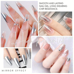 Metallic Painting Gel Silvery Painted Nail Gel 3D Metal Mirror