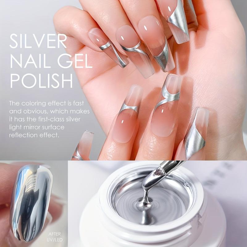 Metallic Painting Gel Silvery Painted Nail Gel 3D Metal Mirror