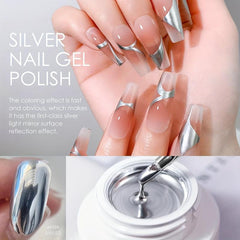 Metallic Painting Gel Silvery Painted Nail Gel 3D Metal Mirror