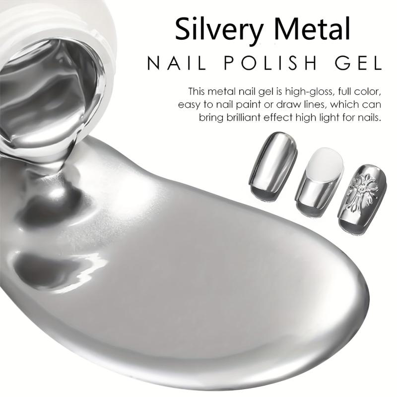 Metallic Painting Gel Silvery Painted Nail Gel 3D Metal Mirror
