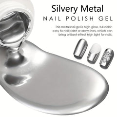 Metallic Painting Gel Silvery Painted Nail Gel 3D Metal Mirror