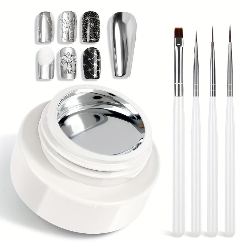 Metallic Painting Gel Silvery Painted Nail Gel 3D Metal Mirror