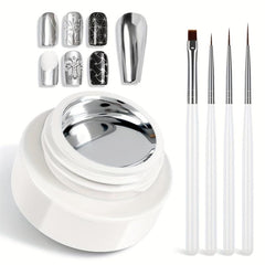 Metallic Painting Gel Silvery Painted Nail Gel 3D Metal Mirror