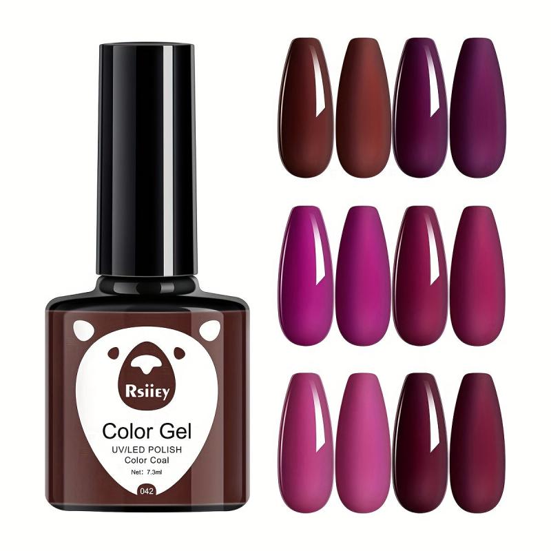 Purple Gel Nail Polish Starter Kit 6 Colors Soak Off No Wipe Gel Polish Set