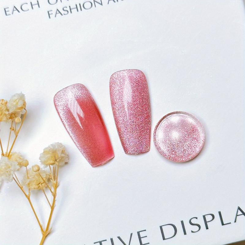 Glitter Cat Eye Gel Nail Polish - Sparkling Broken Diamond Gel Polish