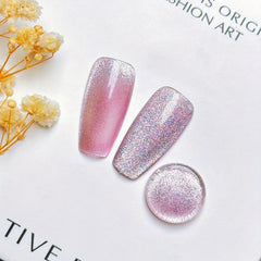 Glitter Cat Eye Gel Nail Polish - Sparkling Broken Diamond Gel Polish