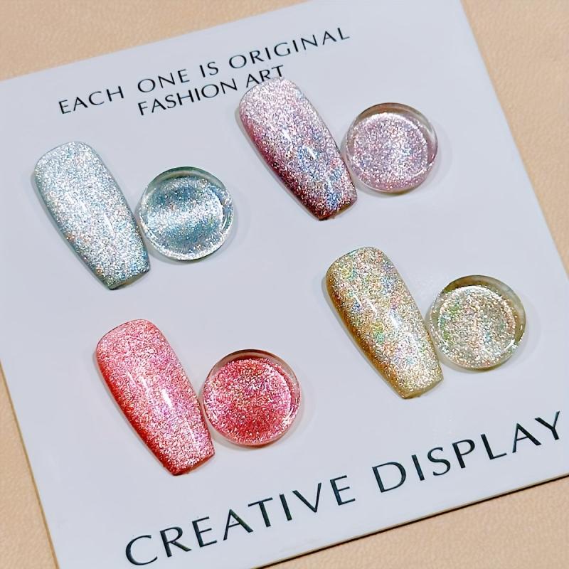 Glitter Cat Eye Gel Nail Polish - Sparkling Broken Diamond Gel Polish