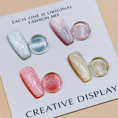 Glitter Cat Eye Gel Nail Polish - Sparkling Broken Diamond Gel Polish