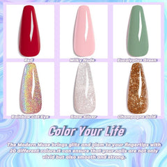 YADADA Gel Nail Polish Kit Soak Off Gel Polish Set 6 Pcs