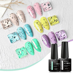 Pastel Eggshell Gel Polish Set Candy Pink Yellow Green Purple