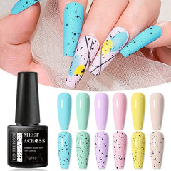 Pastel Eggshell Gel Polish Set Candy Pink Yellow Green Purple