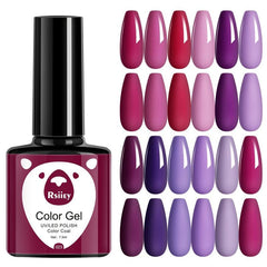 12 Colors Red Purple Collection Gel Nail Polish Starter Kit