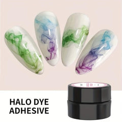 Clear Marble Watercolor Floral Print Gel Polish