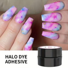 Clear Marble Watercolor Floral Print Gel Polish