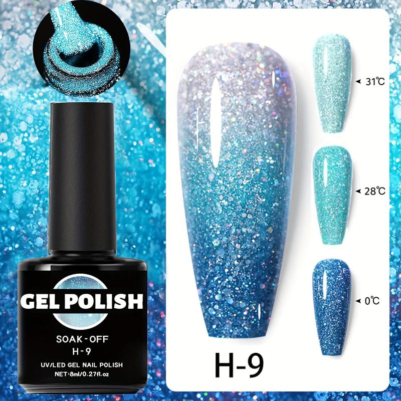 Reflective Glitter Gel Nail Polish Kit - Broken Diamond Gel Polish Set