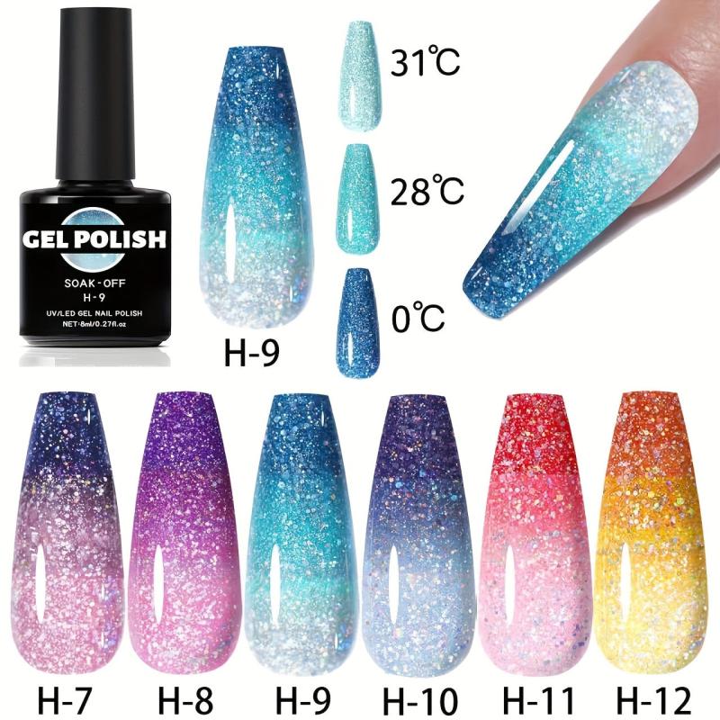 Reflective Glitter Gel Nail Polish Kit - Broken Diamond Gel Polish Set