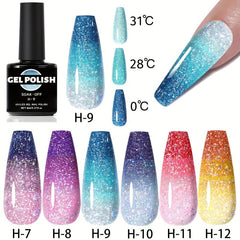 Reflective Glitter Gel Nail Polish Kit - Broken Diamond Gel Polish Set