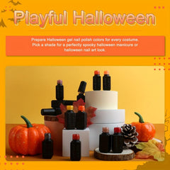 13pcs Halloween Gel Nail Polish Kit Red Orange Gel Polish
