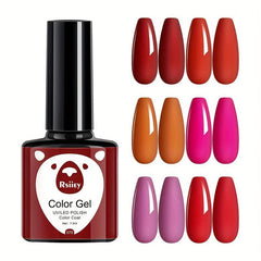 Gel Nail Polish Starter Kit Summer Red Collection 6 Colors