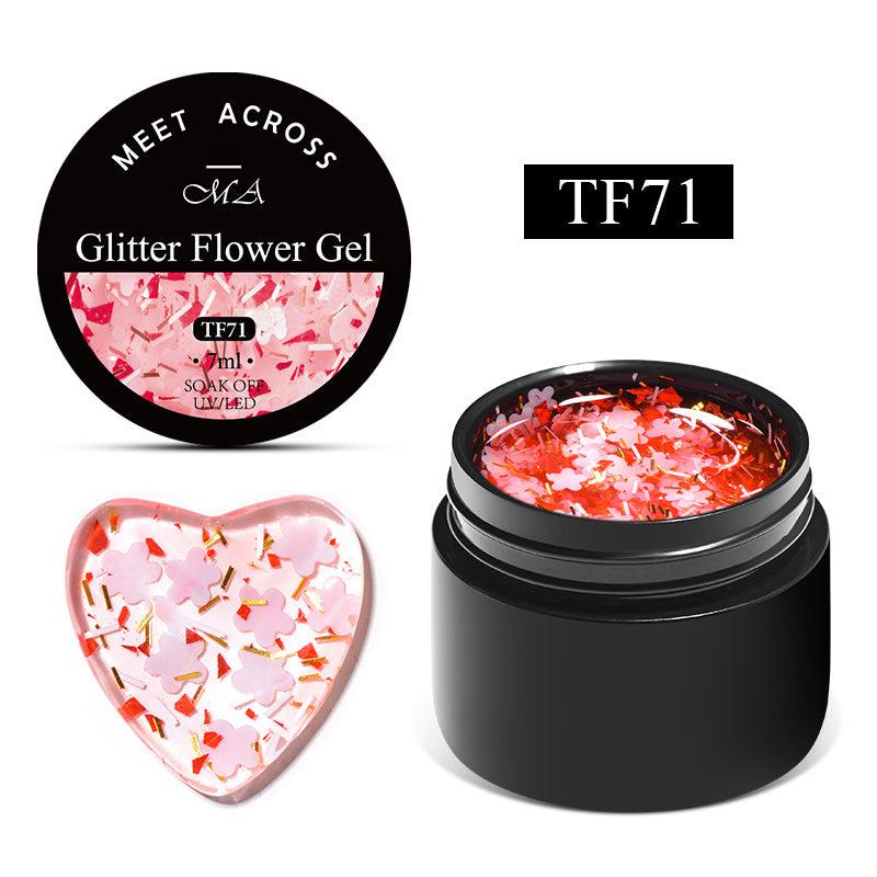 Glitter Flower Gel Polish Long Lasting Nail Polish for Women
