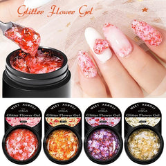 Glitter Flower Gel Polish Long Lasting Nail Polish for Women