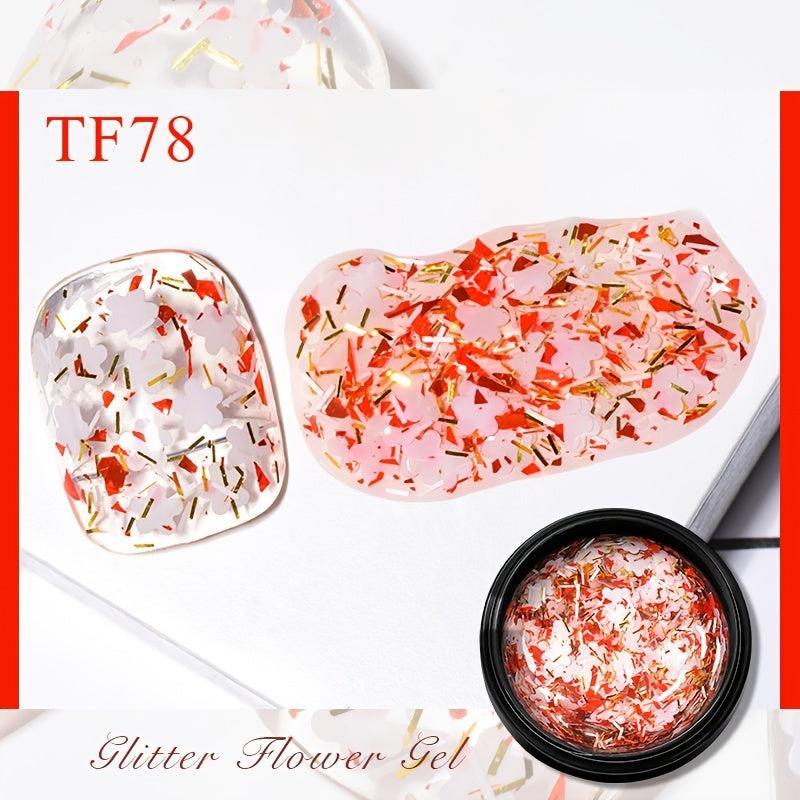 Glitter Flower Gel Polish Long Lasting Nail Polish for Women
