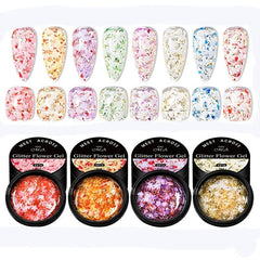 Glitter Flower Gel Polish Long Lasting Nail Polish for Women