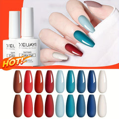 Red Gel Nail Polish Kit - 9 Colors Soak Off No Wipe Set