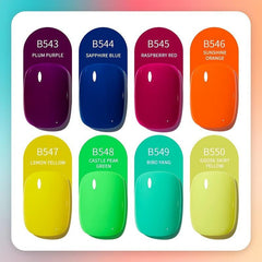 Summer Macaroon Gel Nail Polish Set - Hot Pink Green Yellow