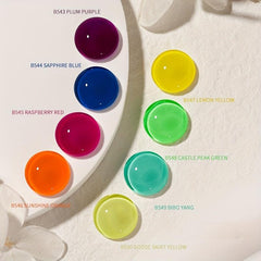 Summer Macaroon Gel Nail Polish Set - Hot Pink Green Yellow