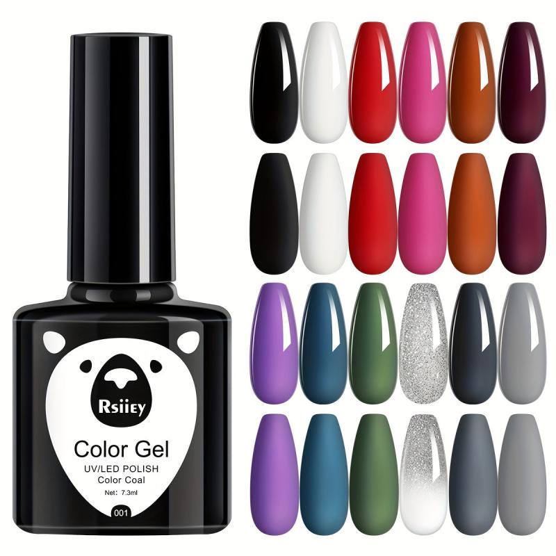 12 Colors Gel Nail Polish Starter Kit Pink Green Soak Off No Wipe Gel Set