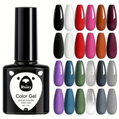12 Colors Gel Nail Polish Starter Kit Pink Green Soak Off No Wipe Gel Set