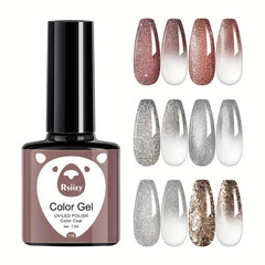 Glitter Gel Nail Polish Kit 6 Colors Soak Off No Wipe