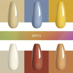 6 Colors Gel Nail Polish Starter Kit Yellow Soak Off No Wipe Nail Gel Polish Set