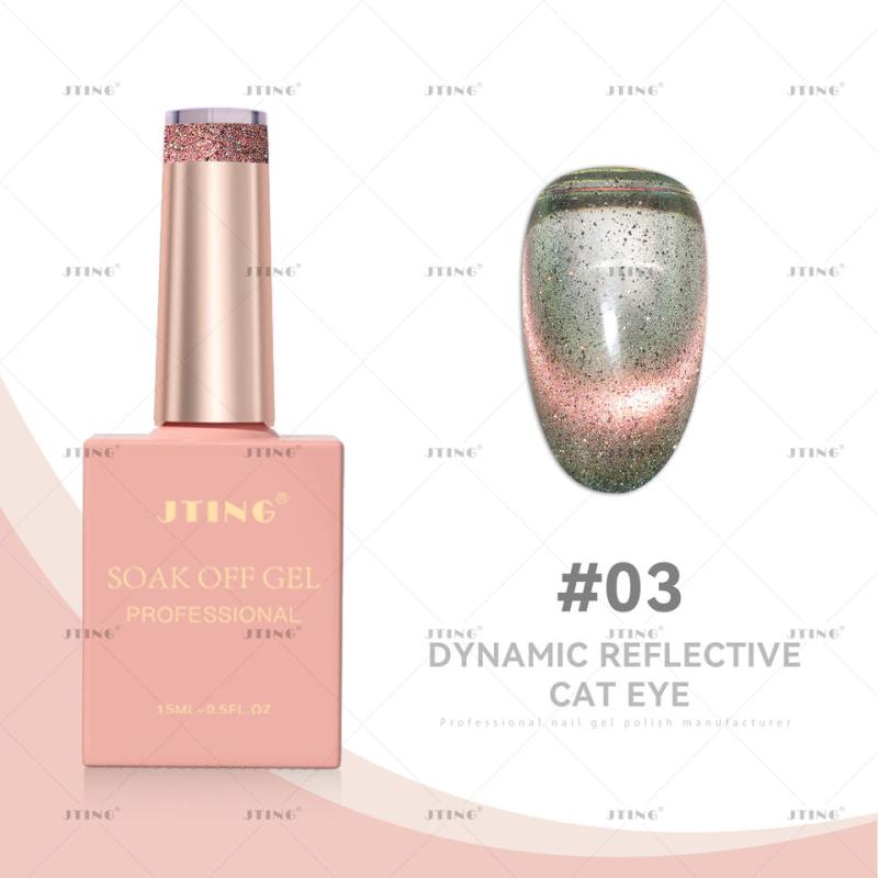 Reflective Cat Magnetic Gel Nail Polish with Glitter