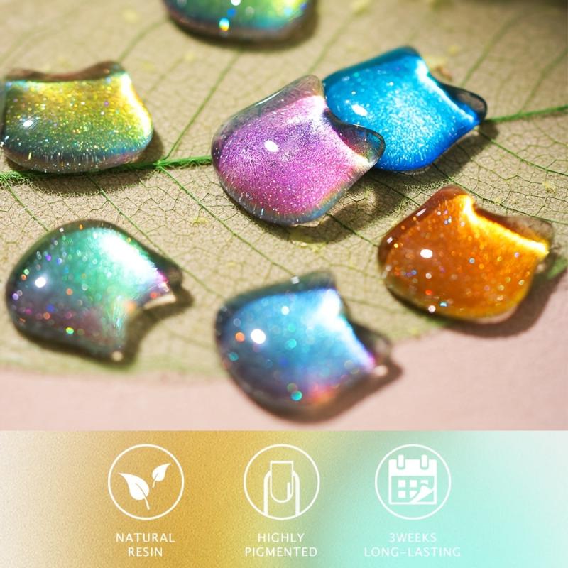 Reflective Cat Magnetic Gel Nail Polish with Glitter