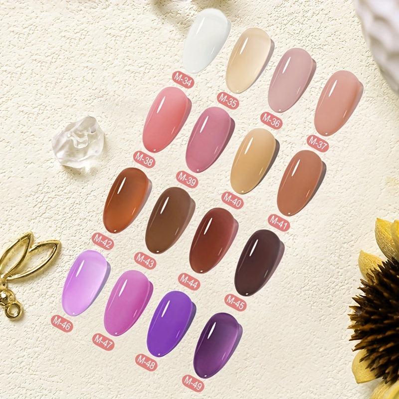 16 Colors Translucent Sheer Gel Nail Polish Home Salon Art DIY