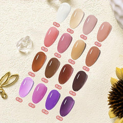 16 Colors Translucent Sheer Gel Nail Polish Home Salon Art DIY