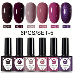 6-Color Gel Nail Polish Kit for Halloween & Christmas Nail Art