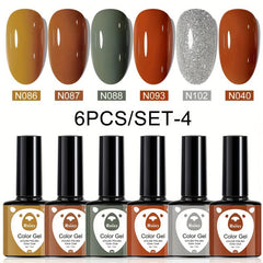 6-Color Gel Nail Polish Kit for Halloween & Christmas Nail Art