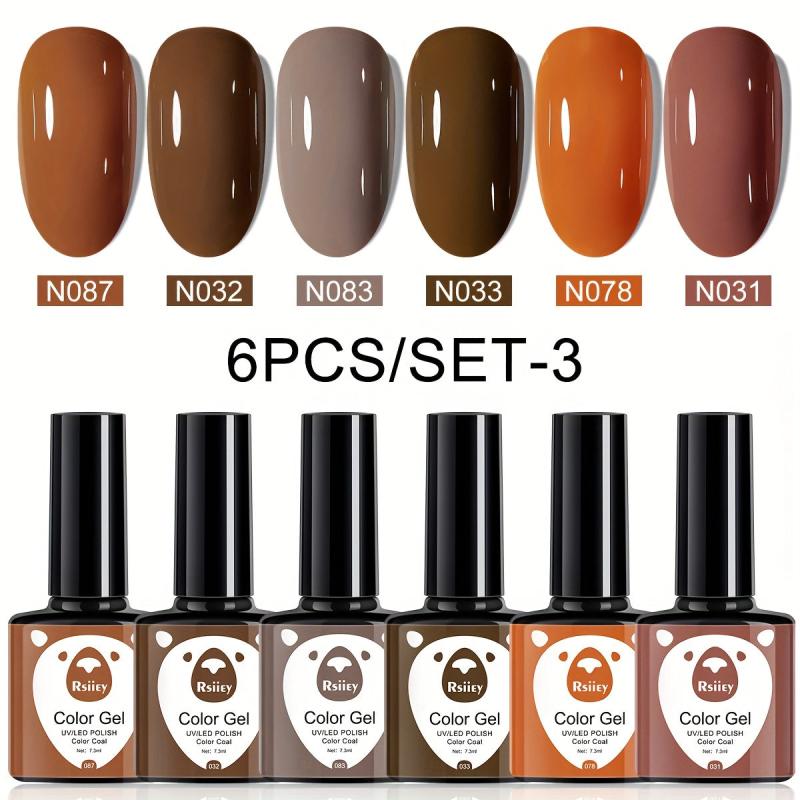 6-Color Gel Nail Polish Kit for Halloween & Christmas Nail Art