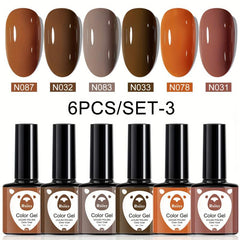 6-Color Gel Nail Polish Kit for Halloween & Christmas Nail Art