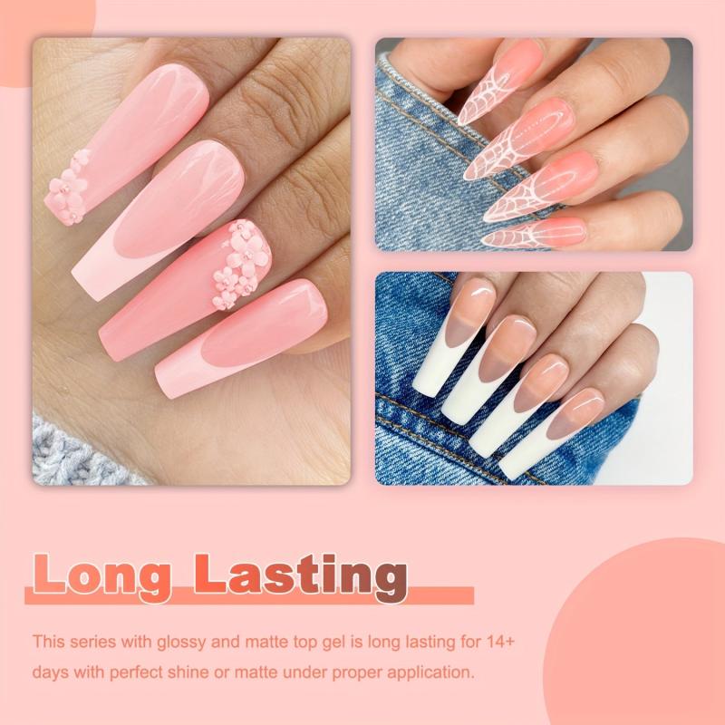 13pcs Jelly Pink Gel Polish Kit with Base Top Matte Coat Nail File