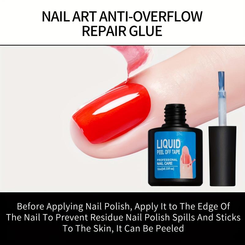 3pcs Nail Art Anti Overflow Base Coat Liquid Tape Nail Gel Peel Off Polish
