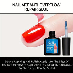 3pcs Nail Art Anti Overflow Base Coat Liquid Tape Nail Gel Peel Off Polish
