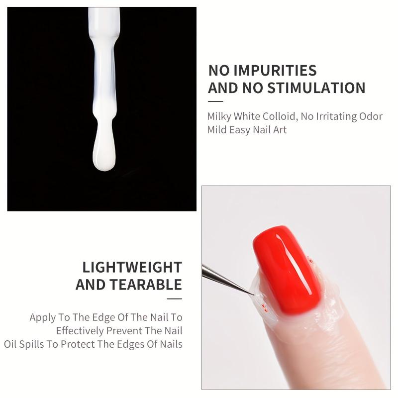 3pcs Nail Art Anti Overflow Base Coat Liquid Tape Nail Gel Peel Off Polish