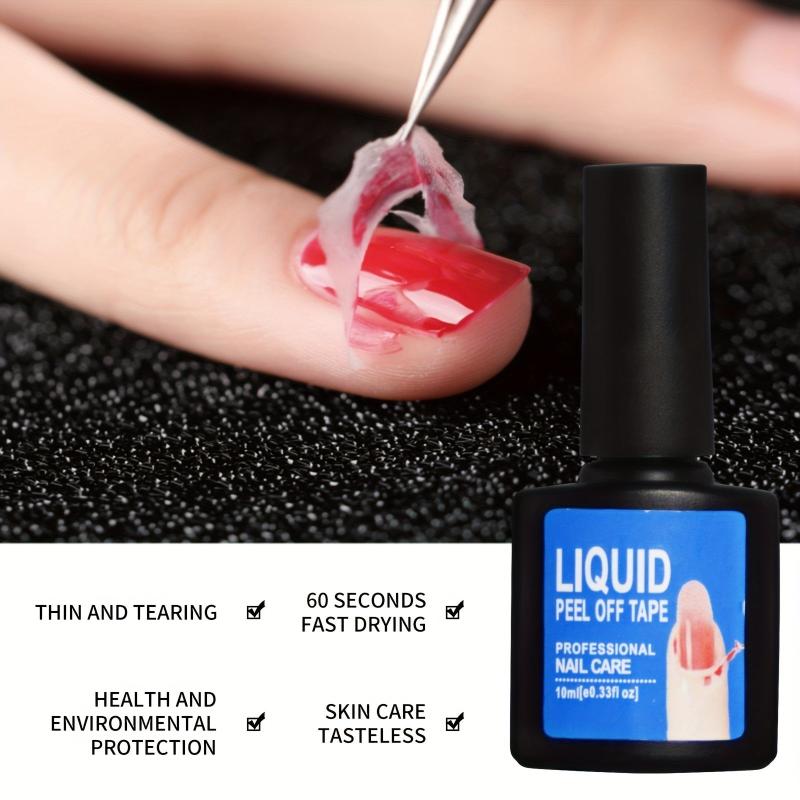 3pcs Nail Art Anti Overflow Base Coat Liquid Tape Nail Gel Peel Off Polish